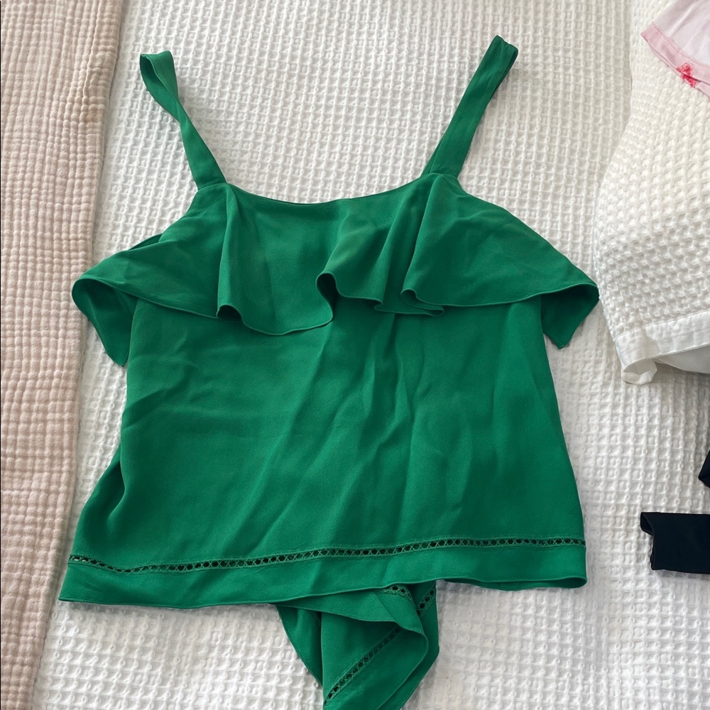 Rachel Zoe Emerald Ruffle Bodysuit